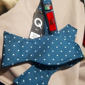 Q brand Italian bow tie teal  x large adjustable to size 19